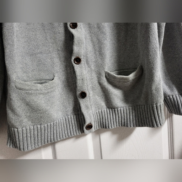 L.L. Bean - Mens Gray Button-Up Grandpa Sweater- Size L - Picture 4 of 4